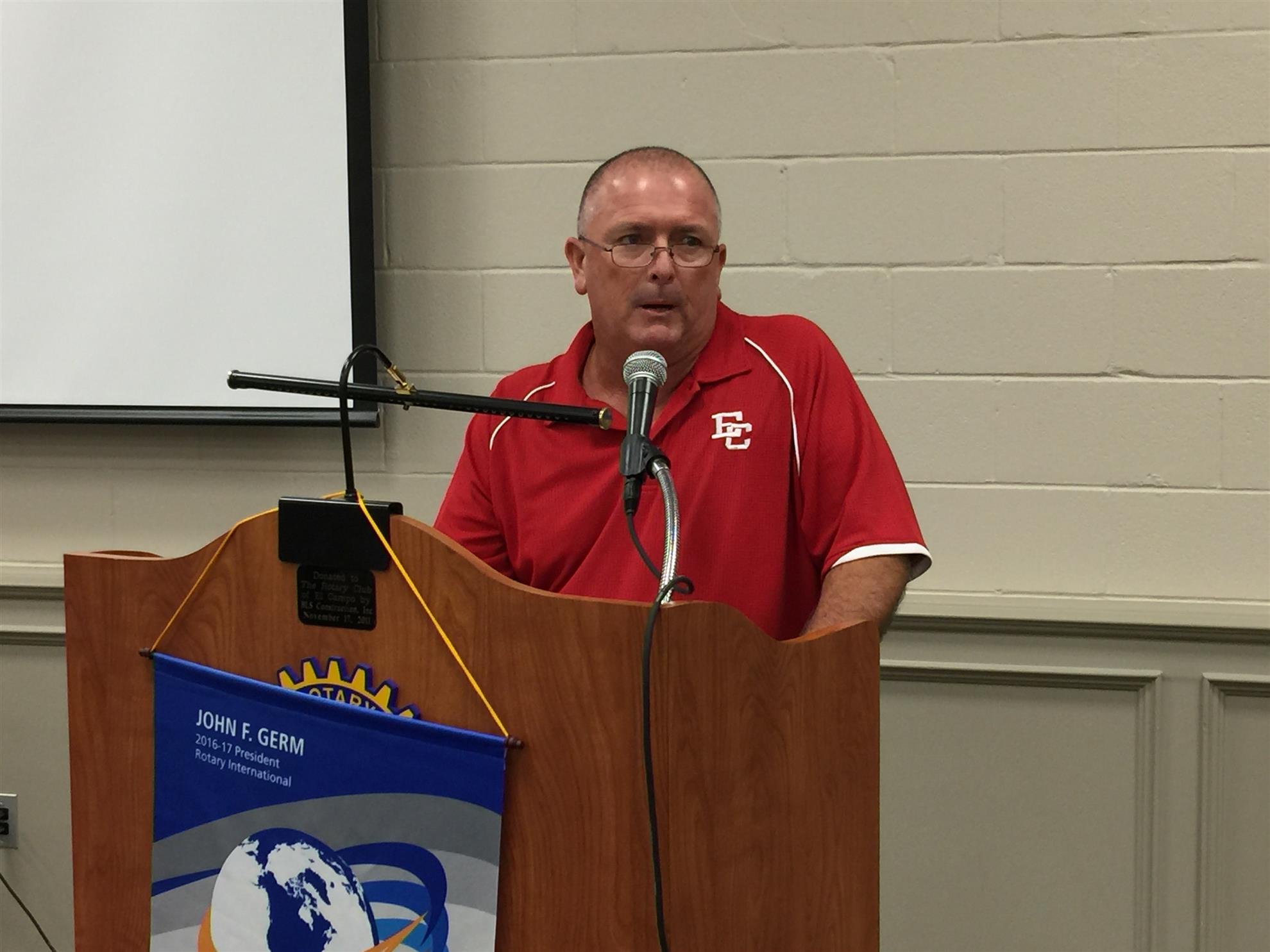 Coach Condra Discusses Ricebird Football! | Rotary Club of El Campo Coach Condra Discusses Ricebird Football! | Rotary Club of El Campo